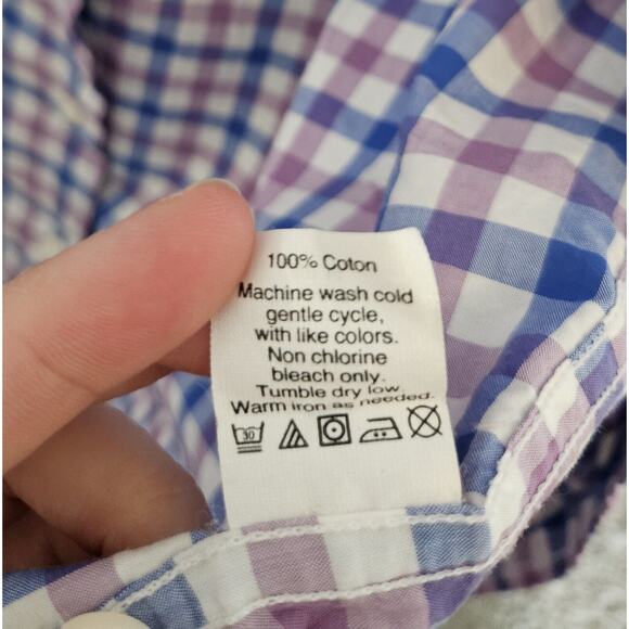 J.Crew Men's Button Down Shirt Sz Medium Slim Blue/Pink/White Plaid Long Sleeve - Picture 4 of 4